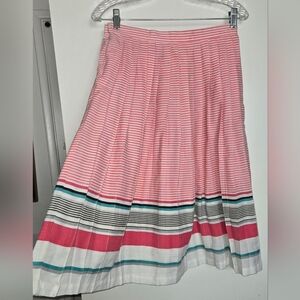 Vintage Pleated Striped Skirt